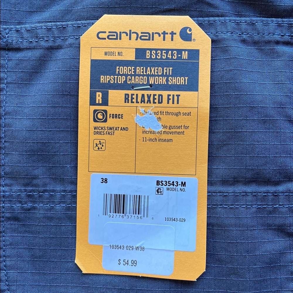 NWT Carhartt Dark Gray Ripstop Cargo Shorts Size 38 - Picture 2 of 16
